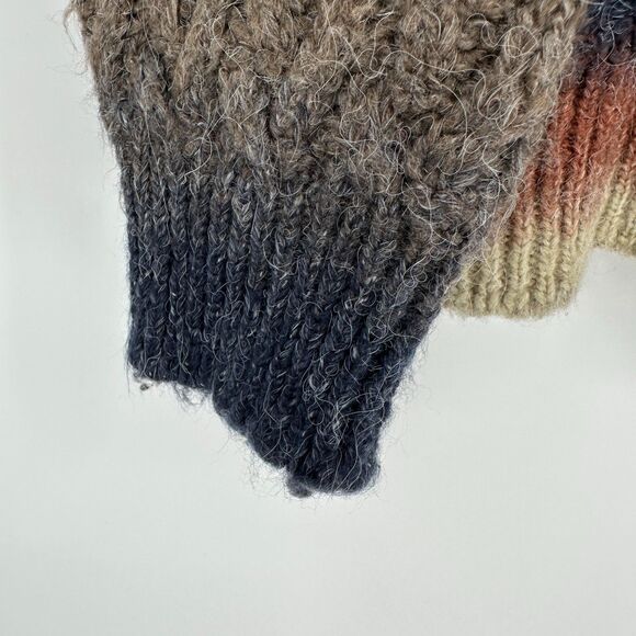 Zara Womens Cable Knit Sweater Size L Multicolor Stripes Soft Cozy Fisherman - Picture 9 of 9